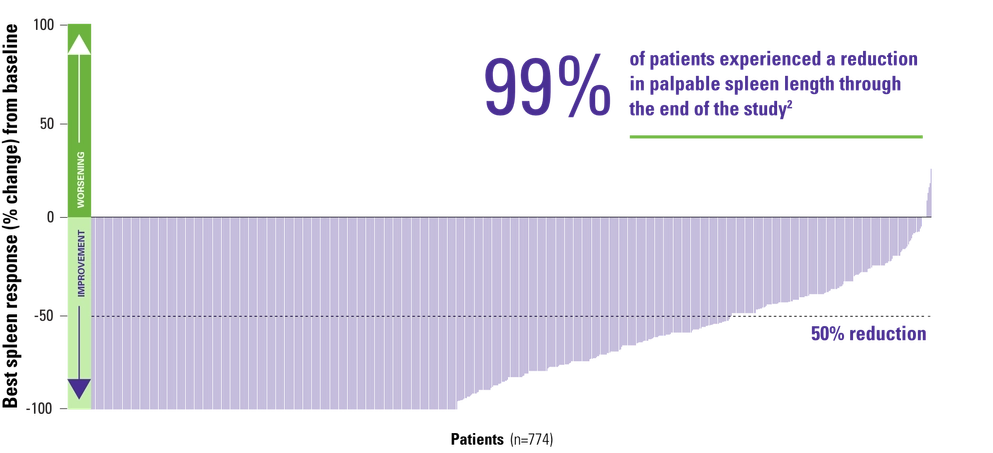Graph Spleen Length Percentage Change From Baseline